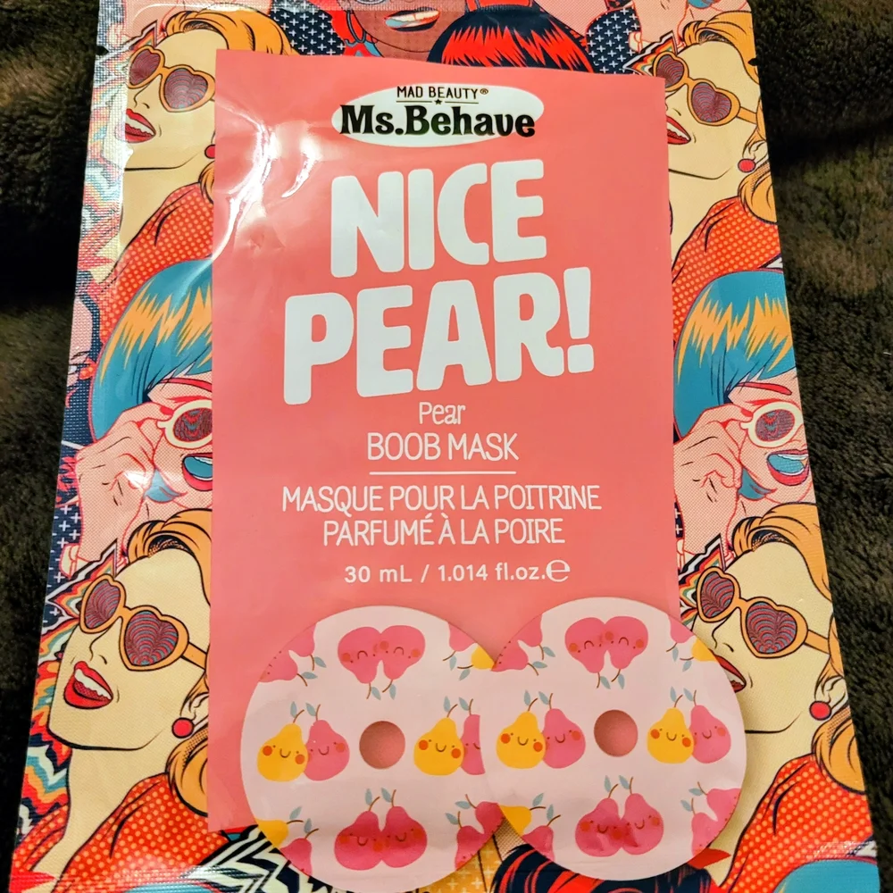 Ms. Behave Nice Pear! Pear Scented Pink Boob Mask